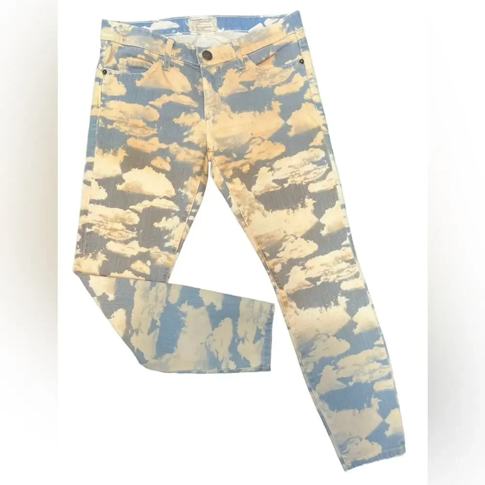 Current Elliot Sample Rare Cloud Print Low Rise Ankle Jeans